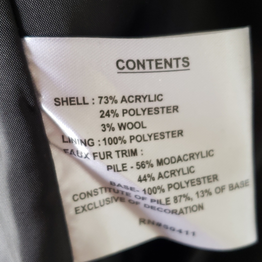 2X Hooded winter coat. Black - Picture 9 of 10